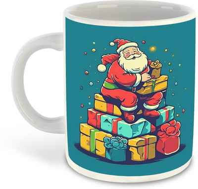 FLEXERSTYLE NEW2025-Merry Christmas Printed White Coffee - D17 Ceramic Coffee Mug(325 ml)