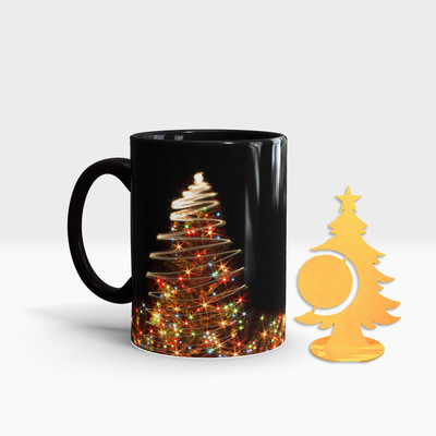 Fifth and Moon C-BLK-TREE-18 Ceramic Coffee Mug(320 ml, Pack of 2)