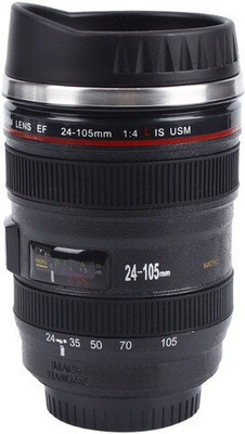 OUTRE 400ml SLR Camera EF24-105mm Coffee Tea Lens Thermo Travel Cup Plastic Coffee Mug(400 ml)