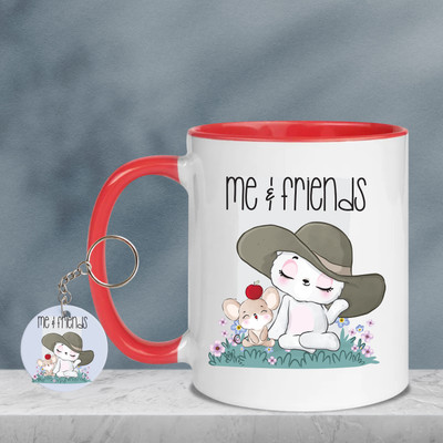 popflip Premium Quality Inner Red Color Printed With CARTOON 110117 Ceramic Coffee Mug(350 ml)