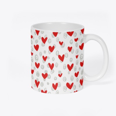 NOOROUTLET Love Heart Coffees Ceramic Coffee Mug(350 ml)