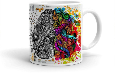 Clapcart Art Print BrainDesigner Printed Ceramic Coffee Mug(325 ml)