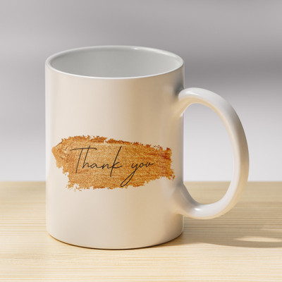 Fifth Creations Printed Thank U Cup Gifts for Girlfriend Boyfriend Husband Couple Lover,Teacher Ceramic Coffee Mug(330 ml)