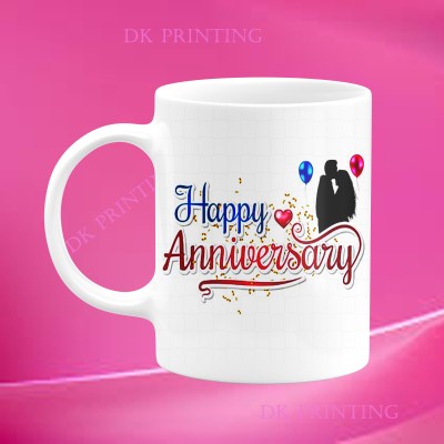 dk printing HAPPY ANNIVERSARY GIFT MUG Ceramic Coffee Mug(350 ml)