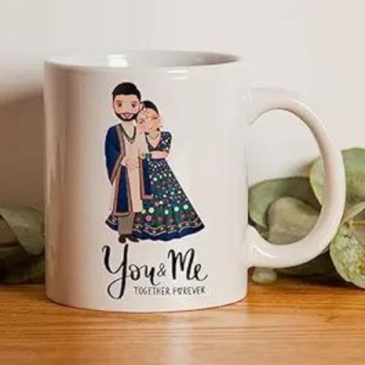 PhotoWalaa PHOTO WALAA Couple Coffee|You & Me Forever Together Birthday, Anniversary Ceramic Coffee Mug(356 ml)