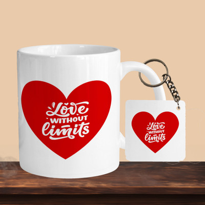 Hunter Studio 101_Love Witout Limits R-S Ceramic Coffee Mug(330 ml, Pack of 2)