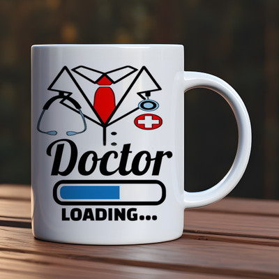 MBA GIFT WALA Doctor Loading Theme Printed Cup | Best Gift for Doctors | Best Quality Ceramic Coffee Mug(330 ml)