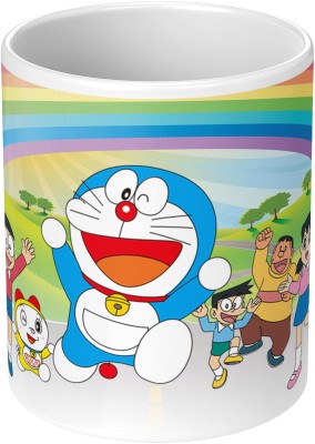 NH10 DESIGNS Doraemon Printed Cartoon Coffee Cup For Kids Girls Boys Friends Gift- DC3TM 177 Ceramic Coffee Mug(350 ml)