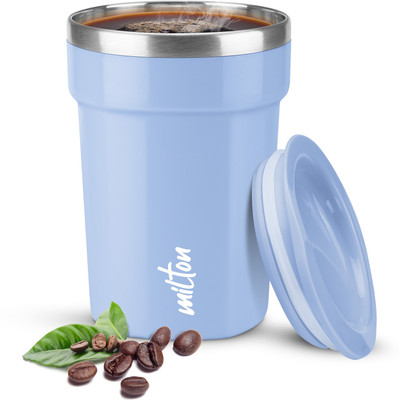 MILTON Cool Touch Deccan 350 Stainless Steel with Lid, Hot & Cold Beverages Stainless Steel Coffee Mug(330 ml)