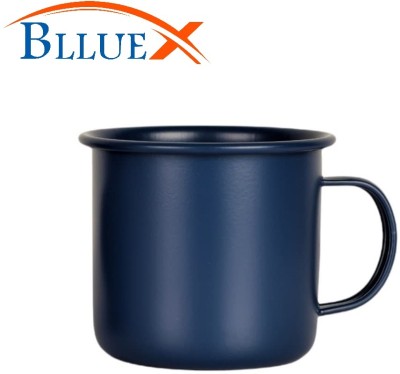 BLLUEX Blue Enamel Military Stainless Steel Coffee Mug(350 ml)