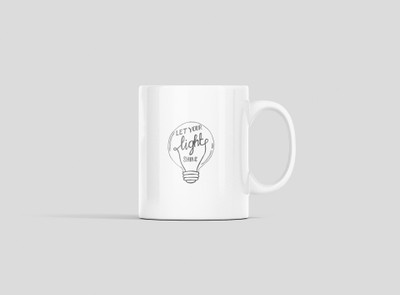 Happie Gifting Let Your Light Shine Inspirational Quote Ceramic Coffee Mug(330 ml)