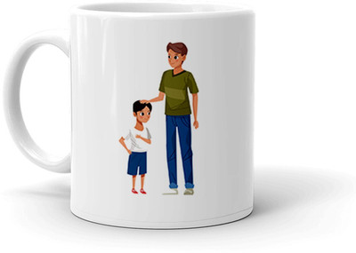 Clapcart Baap Beta Designer Printed Ceramic Coffee Mug(325 ml)