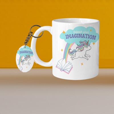 Print Ginnie 101_Perfect for Coffee and Tea - With Keychain VM Imagination L O Ceramic Coffee Mug(325 ml)
