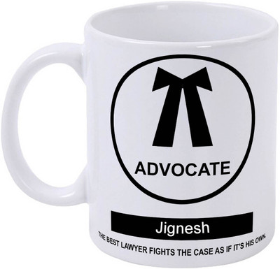 epheriwala Advocate Jignesh coffee mugs for Advocates and Lawyers/ Gift for advocates Ceramic Coffee Mug(350 ml)