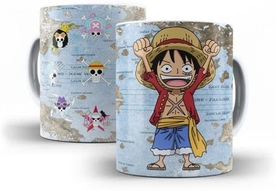 craft maniacs ONE PIECE MONKEY D LUFFY WORLD MAP WHITE MUG FOR MONEY D LUFFY LOVERS Ceramic Coffee Mug(330 ml)