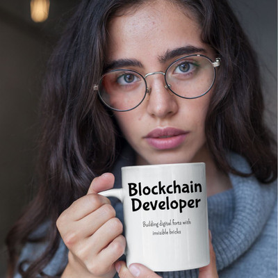 Moon Glow Inspirations Blockchain Developer Ceramic Coffee Mug(325 ml)