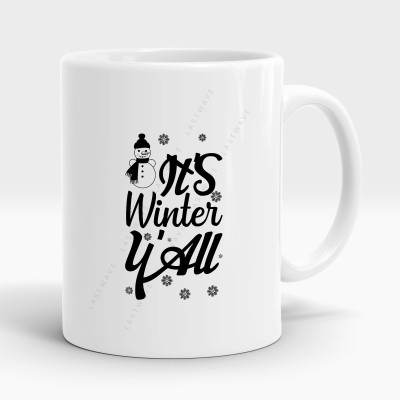 LASTWAVE It's Winter Y'all2, Graphic Printed Winter Quote Coffee (325ml) Ceramic Coffee Mug(325 ml)