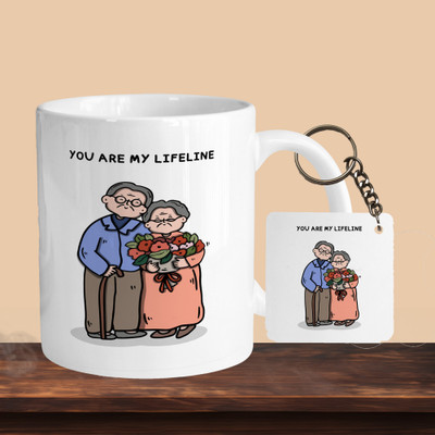 Hunter Studio 101_You Are My Lifeline R-S Ceramic Coffee Mug(330 ml, Pack of 2)
