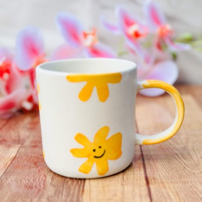 Utensil Master Sunflower Print Cup for Tea & Ceramic Coffee Mug(250 ml)