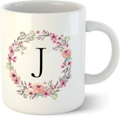 Manorath Name Letter Alphabet J Printed Coffee Cup , Gifts for Brother, Sister, Friends, Ceramic Coffee Mug(345 ml)