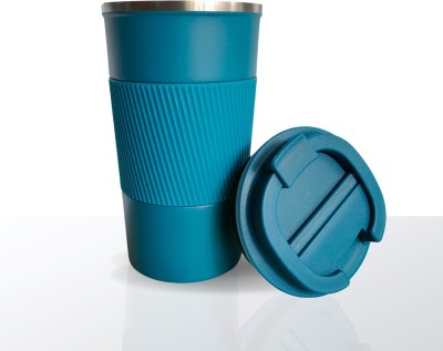 YELONA Teal Blue Insulated Tumbler For Hot&Cold Drinks & Leak Proof Sipper Lid Stainless Steel Tumbler(510 ml)