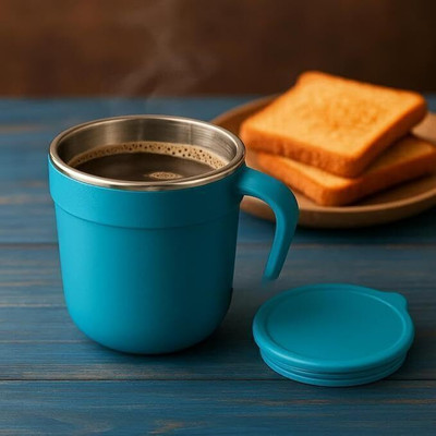 Tylos Insulated Plastic Stainless Steel Coffee with Lid Stainless Steel Coffee Mug(300 ml)