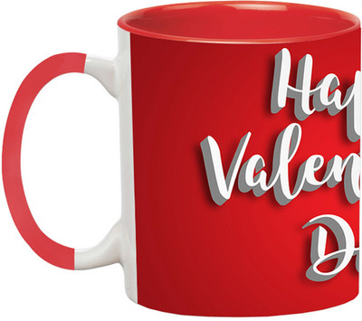 ARTBUG Happy Valentine's Day - 2466-Red Ceramic Coffee Mug(350 ml)