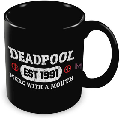 MaddockCorp Deadpool Movie/Comic Quote Printed Black Ceramic Coffee Mug(350 ml)