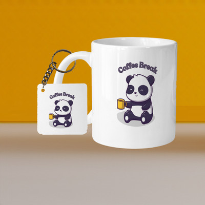 VM MALL 101_VM Cat Face L-S Ceramic Coffee Mug(335 ml, Pack of 2)