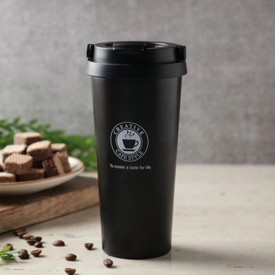 REVA Creative Café Style Travel Coffee 18cm Leakproof Tumbler with Flip Lid Stainless Steel Coffee Mug(500 ml)