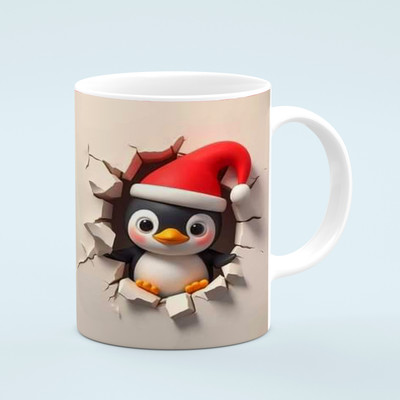 ASvik Creation Santa Claus Christmas 330ml Festive Ceramic Coffee Cup for Gifting Ceramic Coffee Mug(330 ml)