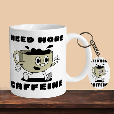 VM MALL 101_Need More Caffine R-O Ceramic Coffee Mug(330 ml)