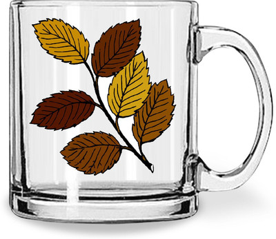 Daddy dream NEW-ForalPrintedClearGlass-869 Ceramic Coffee Mug(325 ml, Pack of 3)