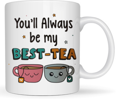 MaddockCorp Maddock Printed Besties Quotes White Ceramic Coffee Mug(350 ml)