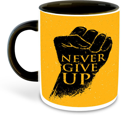 whats your kick new-wyk_Mug CM-NeverGiveUp-D325 ml pack of 1 _NEW Ceramic Coffee Mug(325 ml)