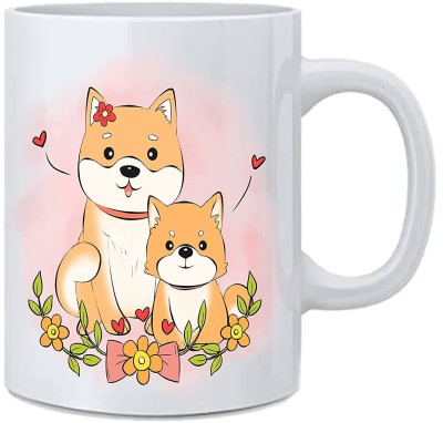 Best Good Yellow Cute Dog Animal Printed Coffee, Tea and Milk Ceramic Coffee Mug(325 ml)