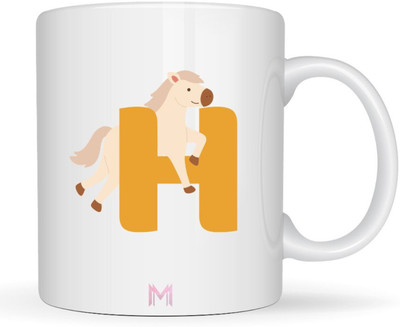 MaddockCorp Maddock H Alphabet Animals Printed for Kids Ceramic Coffee Mug(350 ml)
