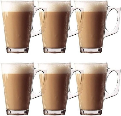 goblet Cup Set of 6 pcs 0.22 Glass Coffee Mug(240 ml, Pack of 6)