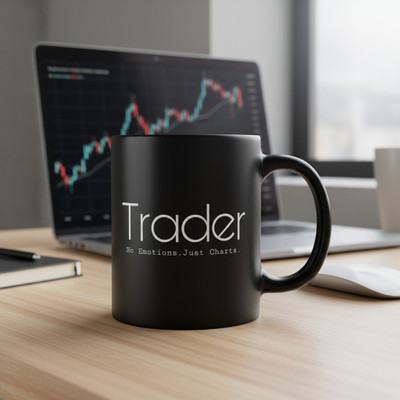 Kingdivine Trader Coffee, Black, 325ml, Glossy Finish, Dishwasher Safe, Cup with Handle Ceramic Coffee Mug(330 ml)