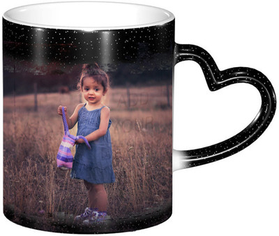 CPH Magic Cup Photo Print Heart Handle Ceramic Coffee Mug(330 ml)