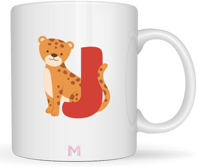MaddockCorp Maddock J Alphabet Animals Printed for Kids Ceramic Coffee Mug(350 ml)