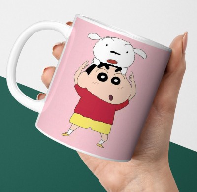 PrintingZone Compatible Print With Shinchan Cup For Birthday Gift Boys & Girls (CM-229) Ceramic Coffee Mug(350 ml)