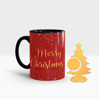 Fifth and Moon C-BLK-TREE-55 Ceramic Coffee Mug(320 ml, Pack of 2)