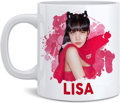 craft maniacs BLACKPINK QUEEN LISA PRINTED 330 ML WHITE MUG FOR BLINK ARMY Ceramic Coffee Mug(350 ml)