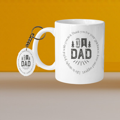 Hunter Studio 101_Perfect for Coffee and Tea - With Keychain VM No Dad L O Ceramic Coffee Mug(331 ml, Pack of 2)