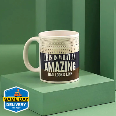 FNP Amazing Dad White Ceramic Hand Delivery Ceramic Coffee Mug(325 ml)