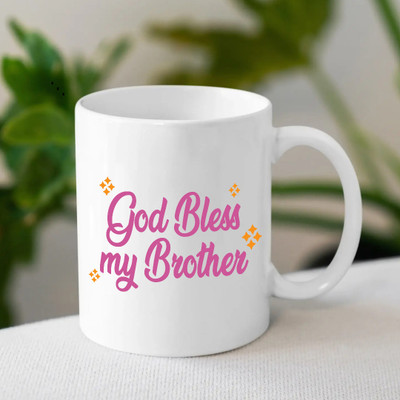 Mugdog God bless my brother | Gift for Brother Ceramic Coffee Mug(350 ml)
