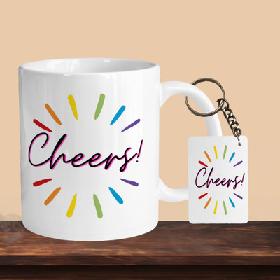 VM SHOPPING MALL Cheers R-R Ceramic Coffee Mug(330 ml)