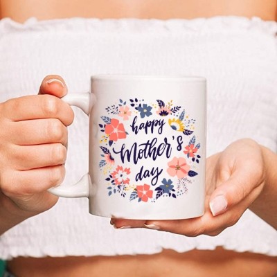 PRINT YOUR DREAM Mothers day white Inner color Handle Coffee mug for mom Coffee(330 ml) Ceramic Coffee Mug(330 ml)