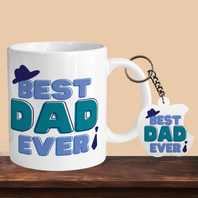 VM MALL 101_Best Dad Ever R-A Ceramic Coffee Mug(330 ml, Pack of 2)